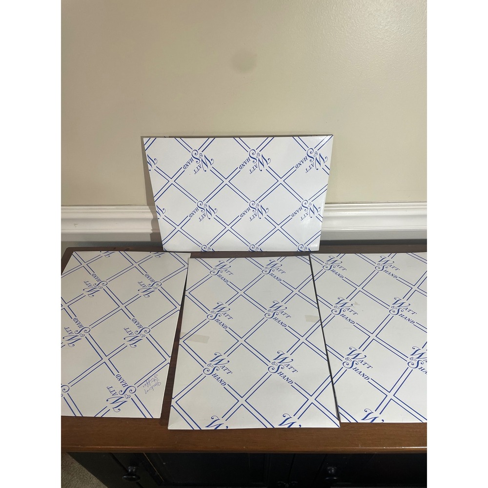 Vintage Watt & Shand Department Store Gift Boxes Blue Lattice Logo Set of 2